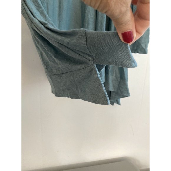 Tahari Womens Cardigan Linen Coastal Open Front Teal Fits M/L To 40” Bust - Picture 5 of 8